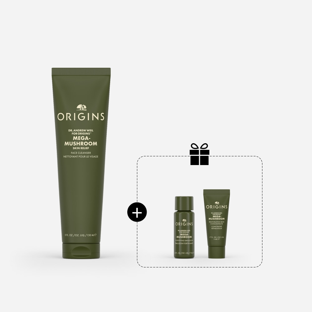 Mega-Mushroom Skin Relief Cleanser & soothing Hydration Set Mega-Mushroom 靈芝菇菌抗逆健膚潔面及舒緩補水套裝, 150ml, 7ml, 5ml